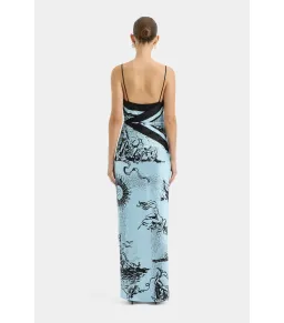 Sir the Label Dreamwood Scarf Midi Dress Brise Soleil Size 1 / AU 8 for rent on The Volte - image 4