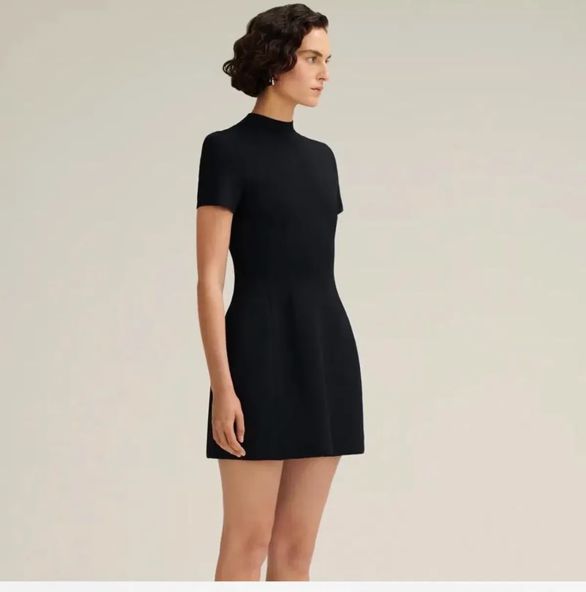 Scanlan Theodore Crepe Knit Peplum Mini Dress Black Size S / AU 8 - Image 2