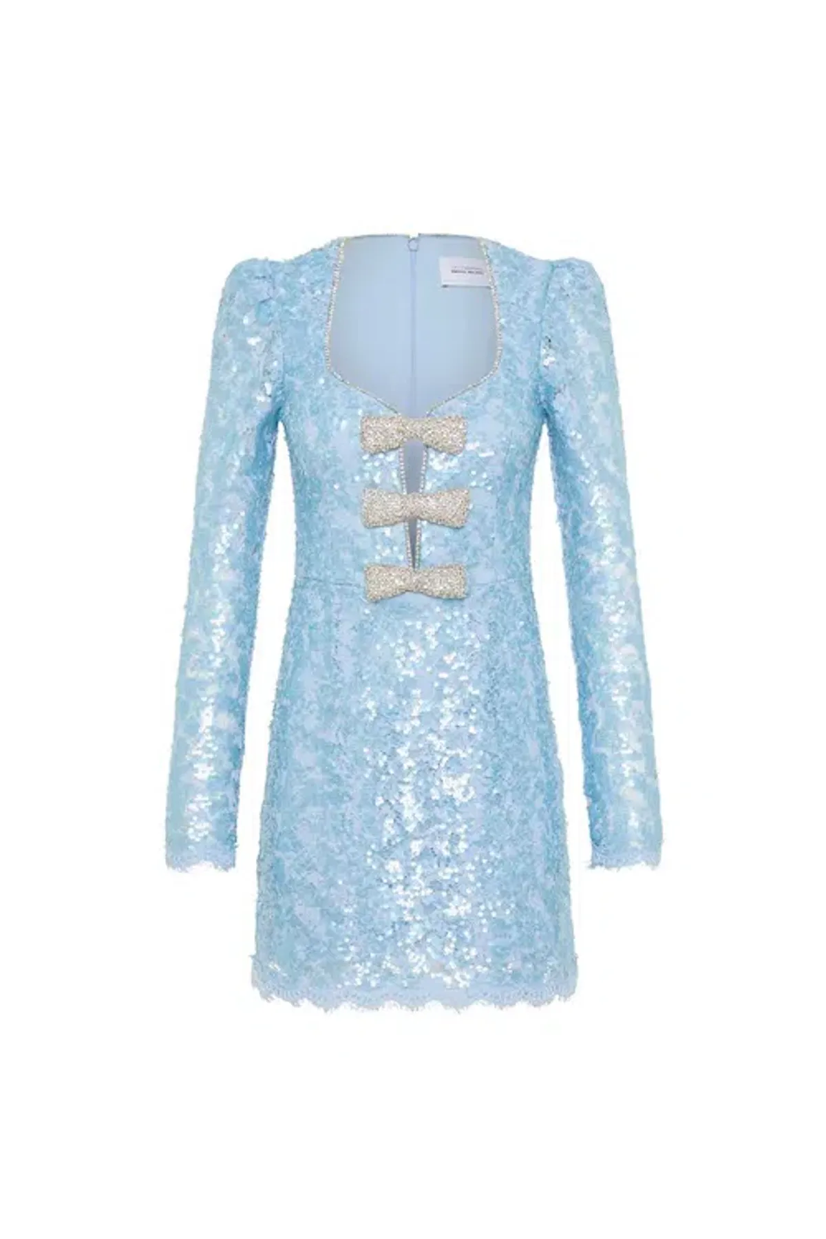 Rebecca Vallance Leyla Long Sleeve Mini Dress Blue Size AU 12 - Image 6