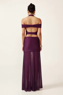 Ance Gria Vivienne Top and Skirt Set Purple Size XS / AU 6 for rent on The Volte - image 2