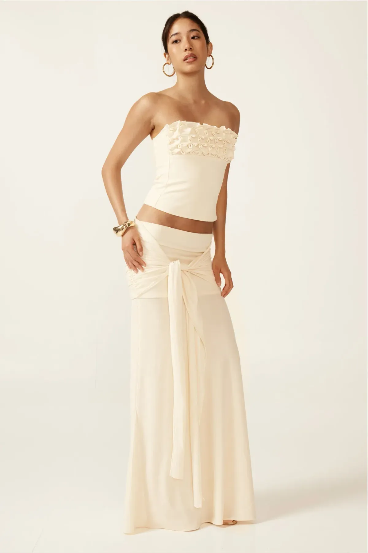 Ance Gria Jude Top and Skirt Set Ivory Size 6 - Image 1
