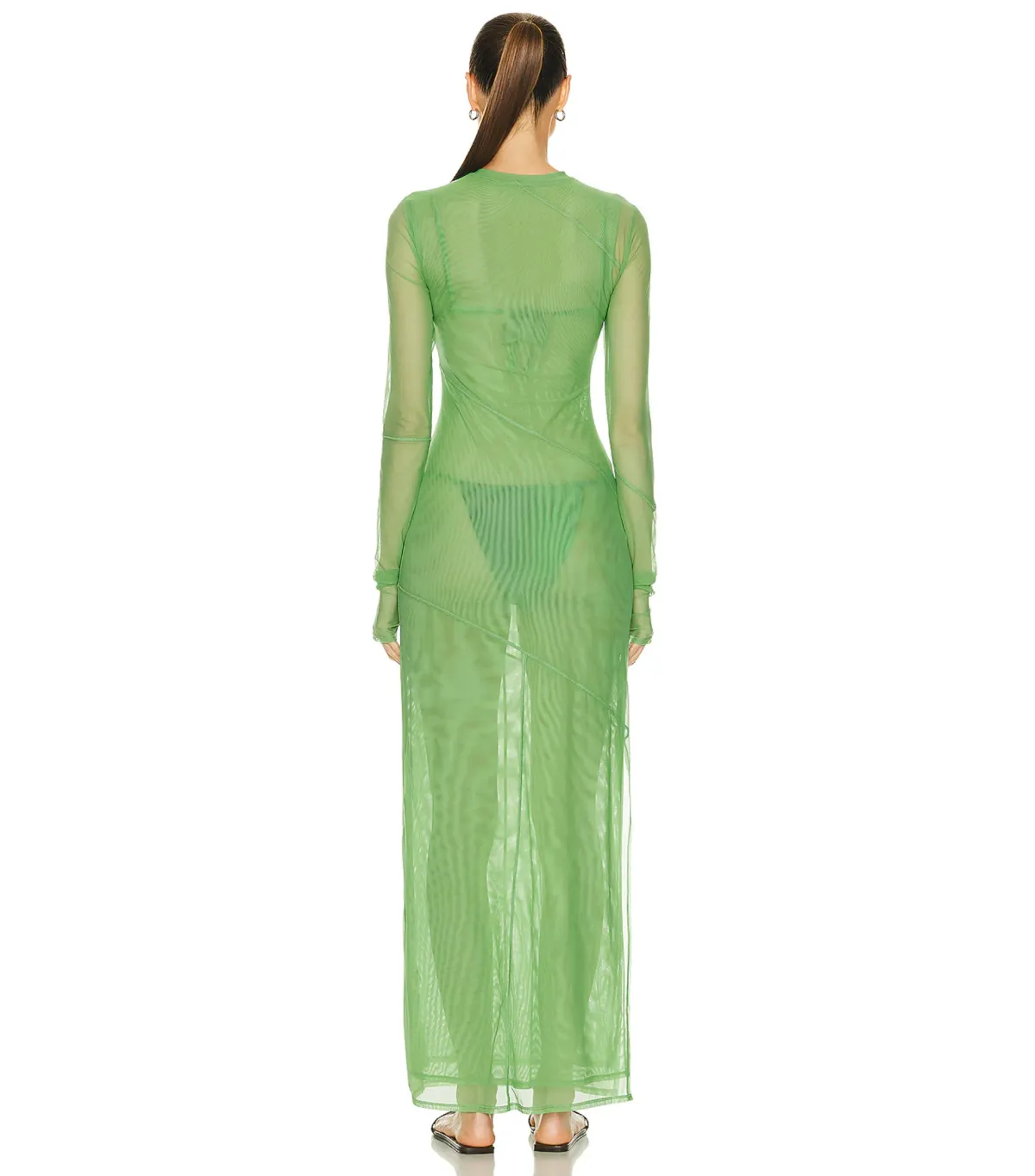 Sir the Label Jacques Mesh Panelled Midi Dress Apple Size 1 / AU 8 - Image 3