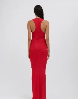 Christopher Esber Vivenda Drape Front Dress Watermelon Red Size 8 for rent on The Volte - image 4