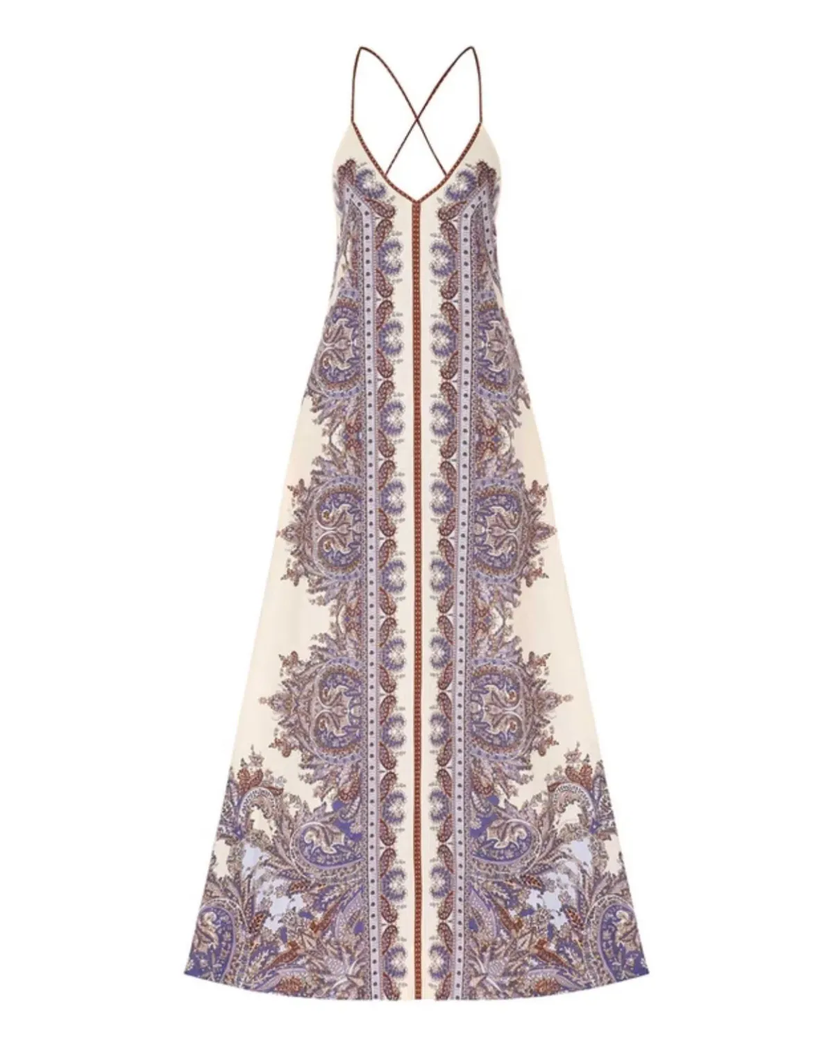 Zimmermann The Ottie A-line Maxi Dress in Purple Paisley Size 3/Au 14 - Image 1