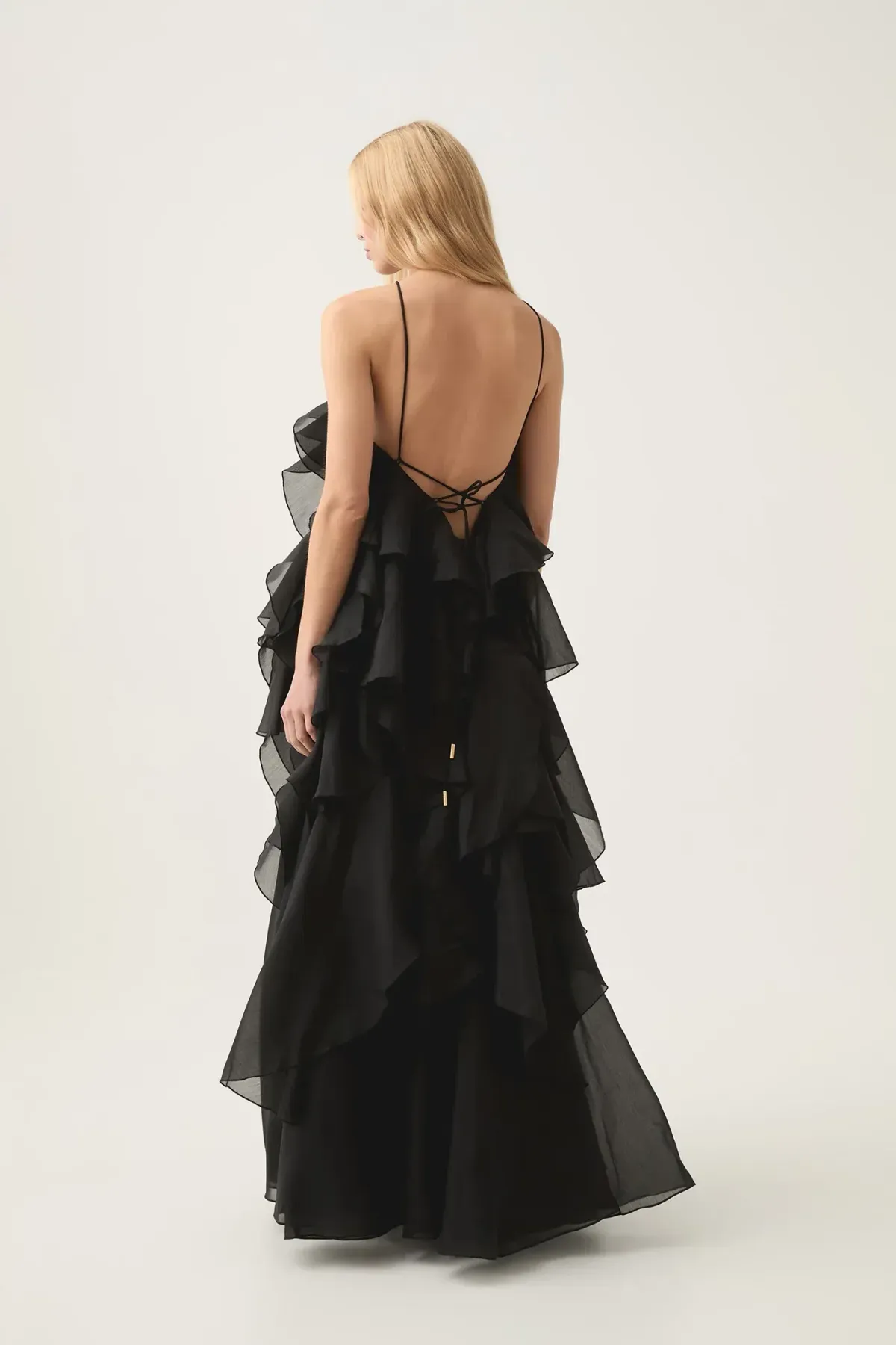Aje Pandorea Layered Maxi Dress in Black Size 14 - Image 3