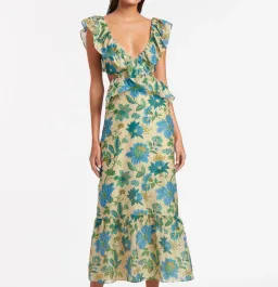 Sir the Label Celia Frill Maxi Dress Marguerite Print Size 8  for rent on The Volte - image 2