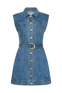 Aje Darcie Denim Mini Dress Blue Size 8  for rent on The Volte - image 3