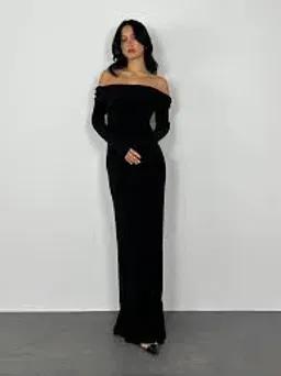 By Nicola Off the Shoulder Maxi Dress in Black Size 8  for rent on The Volte - image 1
