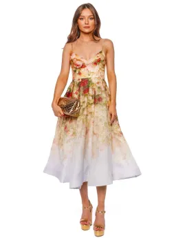 Zimmermann Luminosity Picnic Midi Dress Rosy Garden Print Size 3 / AU 14 for rent on The Volte - image 1