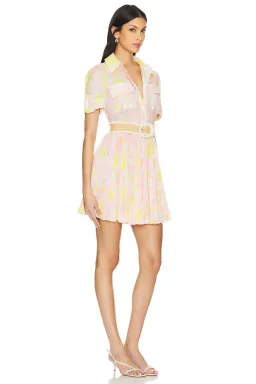 Zimmermann Size 1  Pop Pleated Mini Dress Pink/Yellow Floral Size 10 for rent on The Volte - image 2