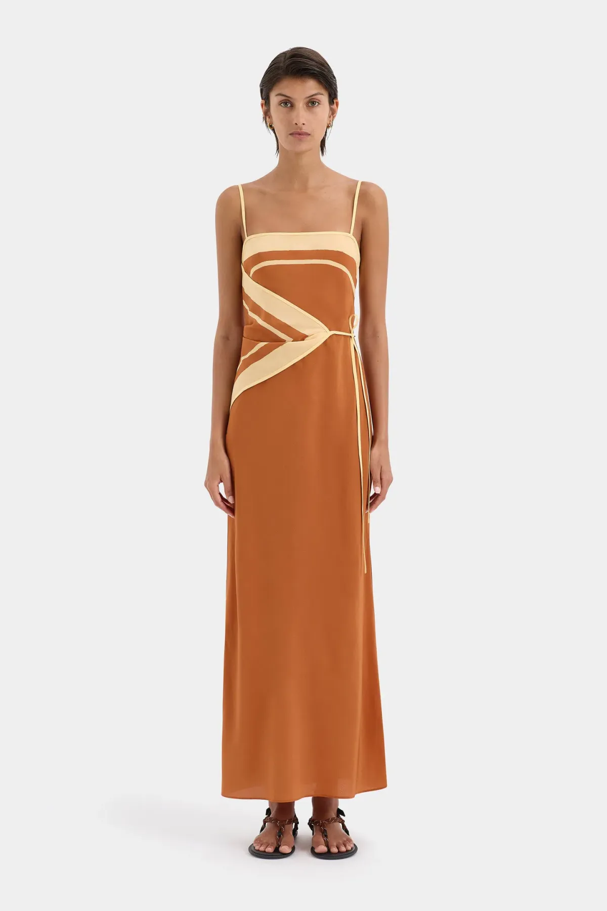 Sir The Label Soma Scarf Midi Dress Rust Size 3 / AU 12  - Image 1