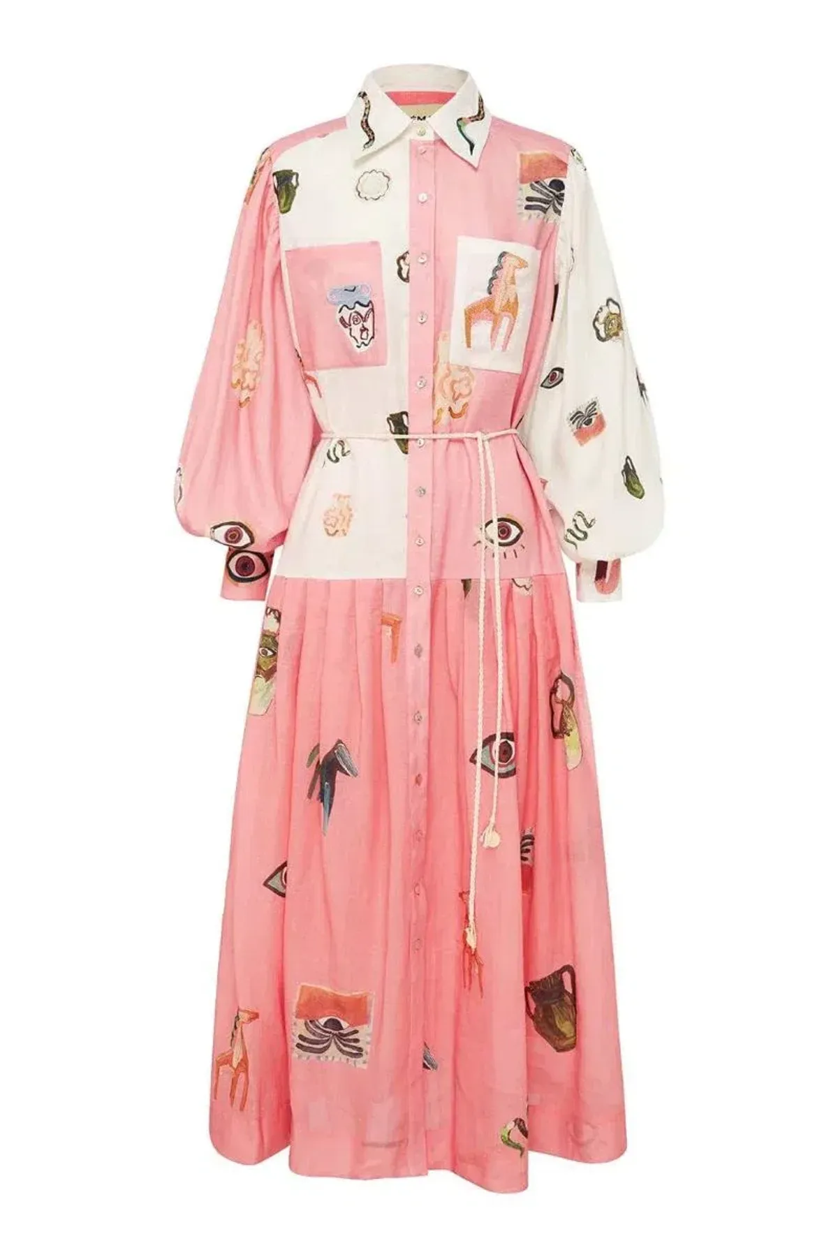 Alemais Cleo Patchwork Shirtdress Multi Size 12 - Image 3