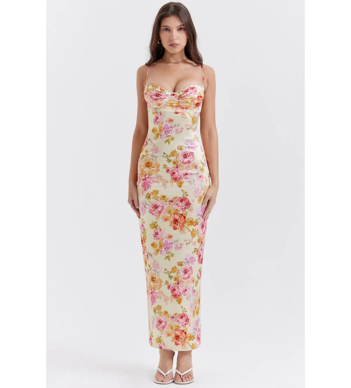 House of CB Josefina Maxi Dress Ivory Floral Size M /Au 10 - Image 2