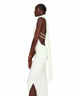 Khanums Kara Dress White Pearls Size 8, UK Size S for rent on The Volte - image 3
