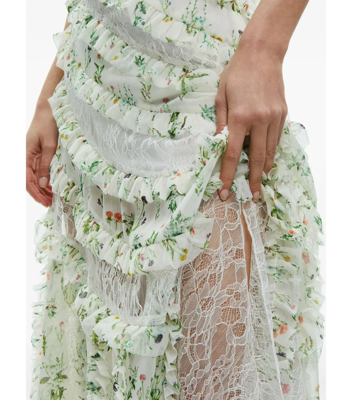 Alice + Olivia Sondra Ruffled Maxi Dress Floral Size AU 10 - Image 4