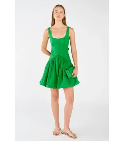 Oroton Short Tie Back Dress in Jewel Green Size AU 14 for rent on The Volte - image 2