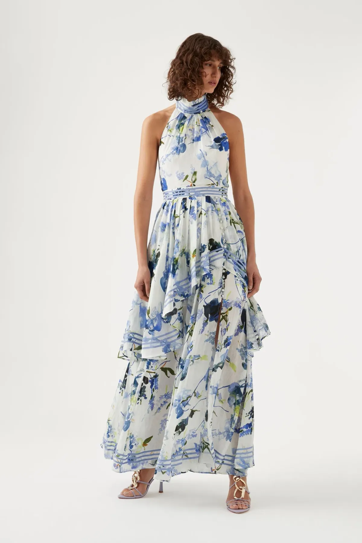 Aje Sienna Maxi Dress Lavenders of Provence Print Size 10 - Image 1