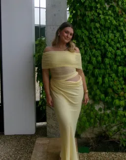 Benni Nico Off Shoulder Maxi Dress Butter Yellow Size 8 for rent on The Volte - image 8