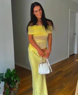 Benni Nico Off Shoulder Maxi Dress Butter Yellow Size 8 for rent on The Volte - image 6