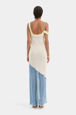 Sir the Label Thames Splice Midi Dress Ecru Multi Size 10 for rent on The Volte - image 3