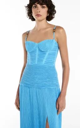 Manning Cartell Double Time Pleat Dress Cerulean Blue Size 10 for rent on The Volte - image 2