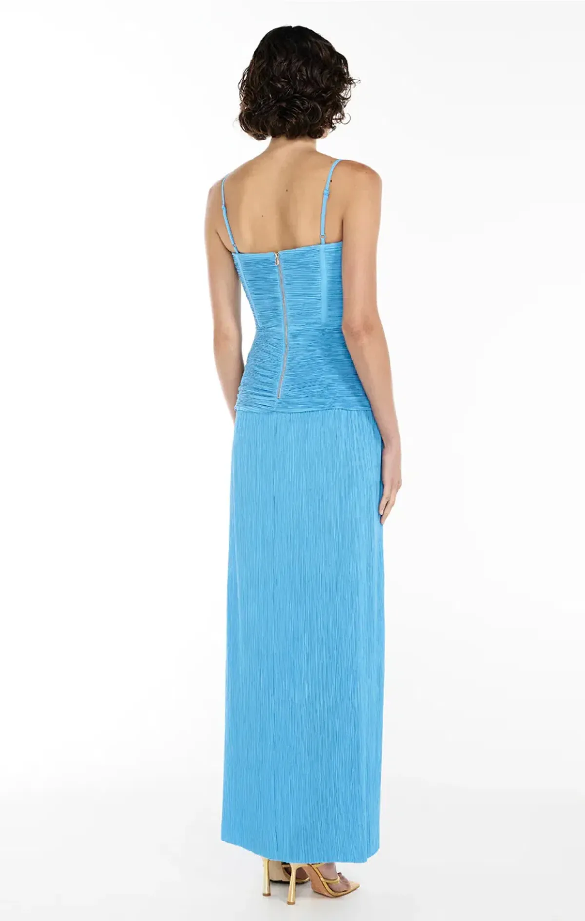 Manning Cartell Double Time Pleat Dress Cerulean Blue Size 10 - Image 3