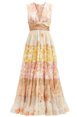 Zimmermann Postcard Pleated Midi Dress Spliced (Size 0 / AUS 8) for rent on The Volte - image 4