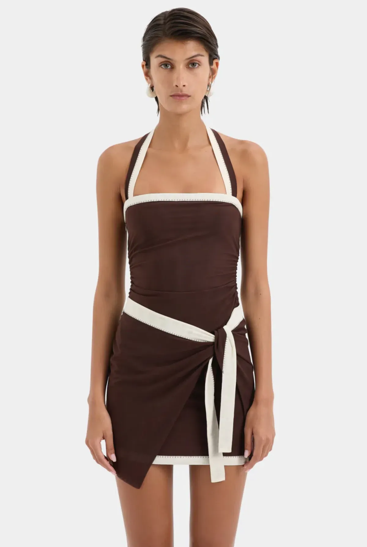 Sir the label Jacques mini dress chocolate size 2/10 - Image 2