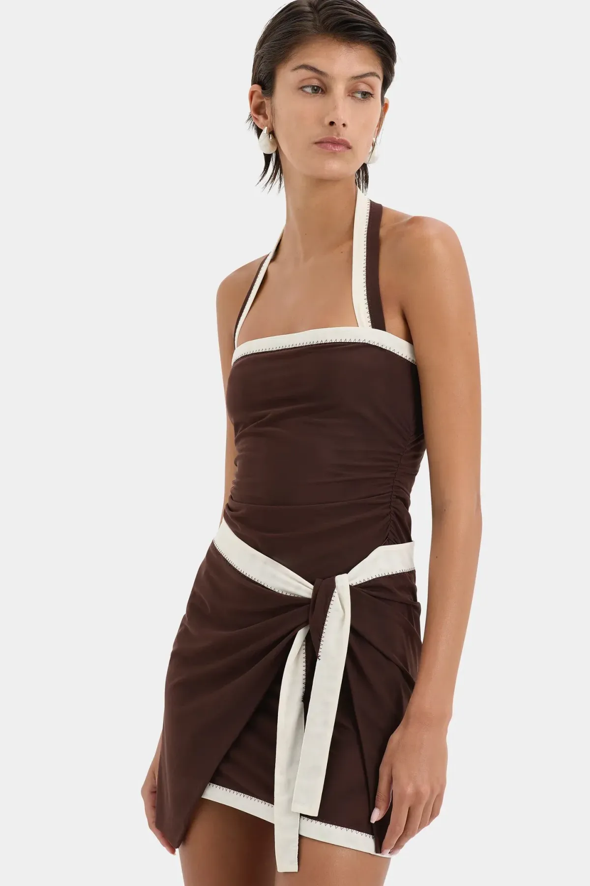 Sir The Label Jacques Mini Dress in Chocolate Size 2/Au 10 - Image 5