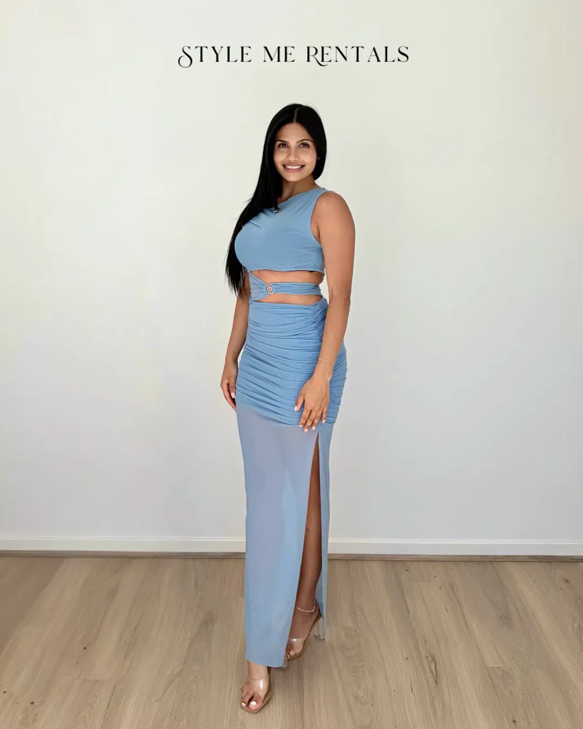 Bec and Bridge Whorl Asym Maxi Dress Meridian Blue Size 8 - Image 4