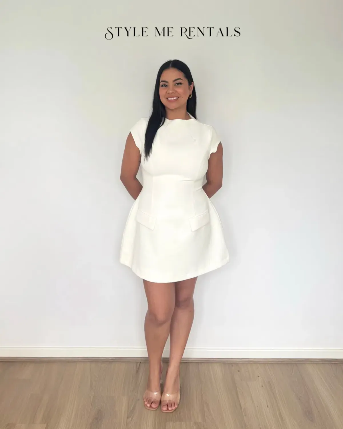 Odd Muse Cap Sleeve Mini Dress White Size L - Image 1