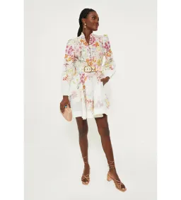 Zimmermann The Natura Buttoned Mini Dress in Kaleidoscope Garden SIze 0/Au 6  for rent on The Volte - image 1