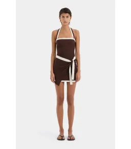 Sir the Label Jacques Mini Dress in Chocolate Size 0 / AU 6 for rent on The Volte - image 1