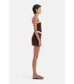 Sir the Label Jacques Mini Dress in Chocolate Size 0 / AU 6 for rent on The Volte - image 2