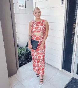 Sir The Label Cinta Cut Out Midi Dress Print Size AU 8 for rent on The Volte - image 3
