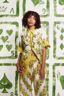 Alemais Gisela Linen Shirt Floral Size 14  for rent on The Volte - image 2