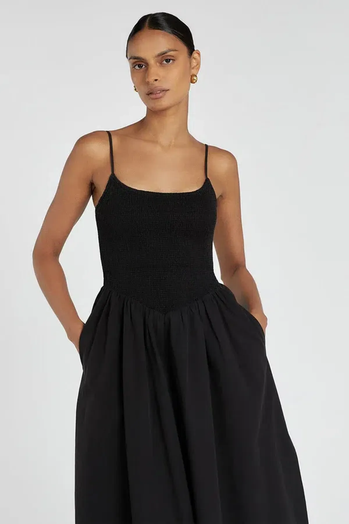DISSH Milano Cotton Midi Dress Black Size 8 - Image 4