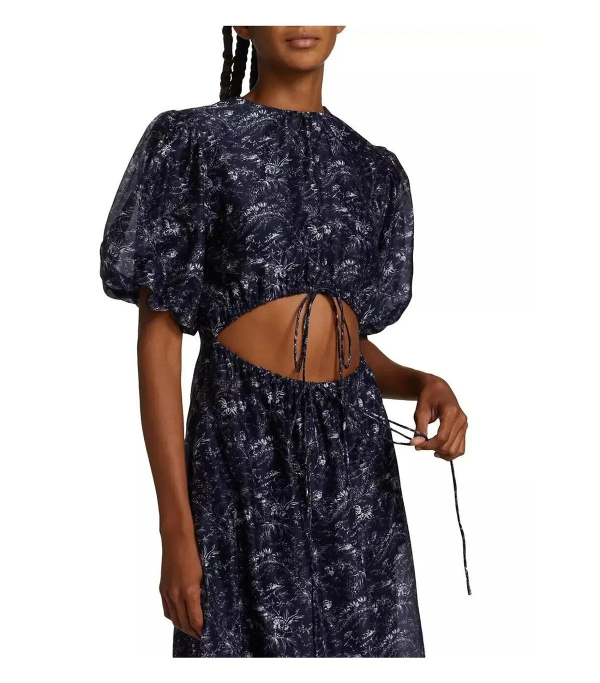 Sir the Label Caprice Puff Sleeve Midi Dress in Navy Size 1 / AU 8 - Image 2