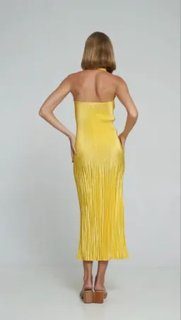 L'idee Soiree Halter Gown Canary Yellow Size AU 6 for rent on The Volte - image 3