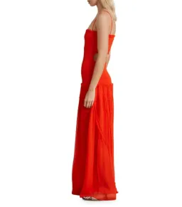 Bec & Bridge Charlotte Smocked Cut-Out Maxi Dress in Flame Size AU 6 for rent on The Volte - image 2