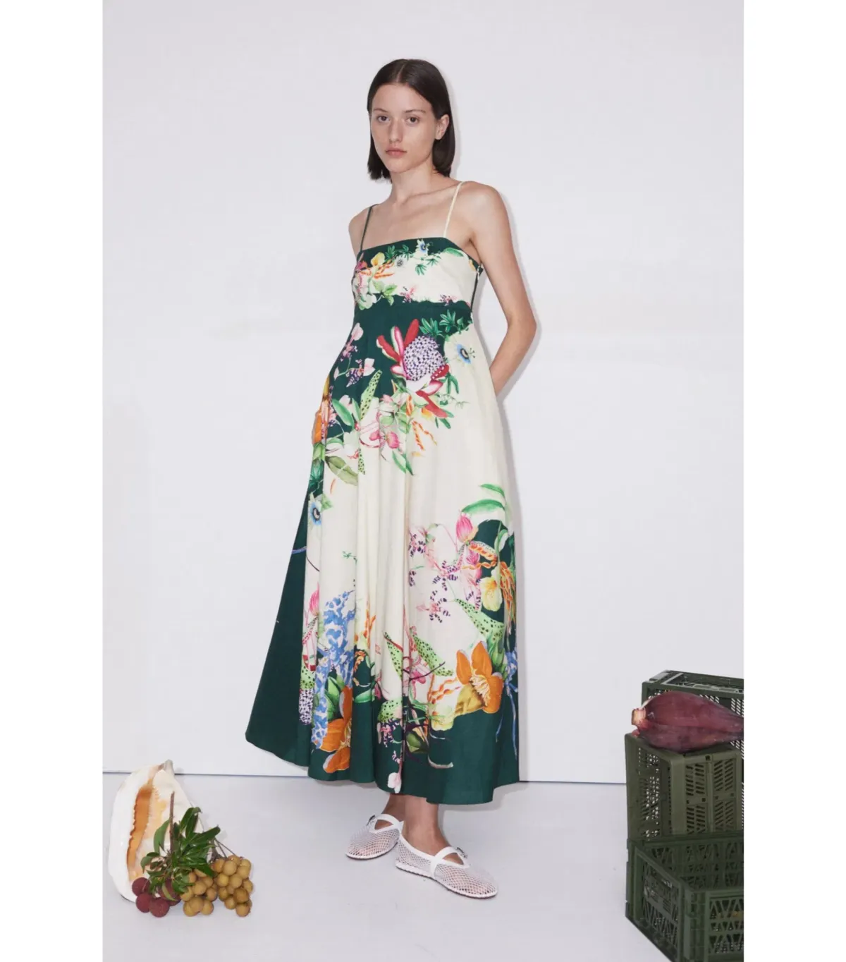 Alémais Aggie Sundress Midi Dress Print Size AU 10 - Image 1