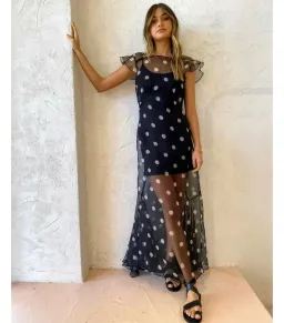 Sir The Label Margot Low Back Gown Black Polka Dot Size 1 / AU 8 for rent on The Volte - image 3