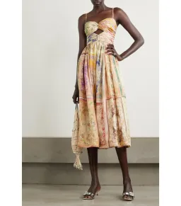 Zimmermann August Twist Midi Dress in Paisley Print Size AU 6 for rent on The Volte - image 1
