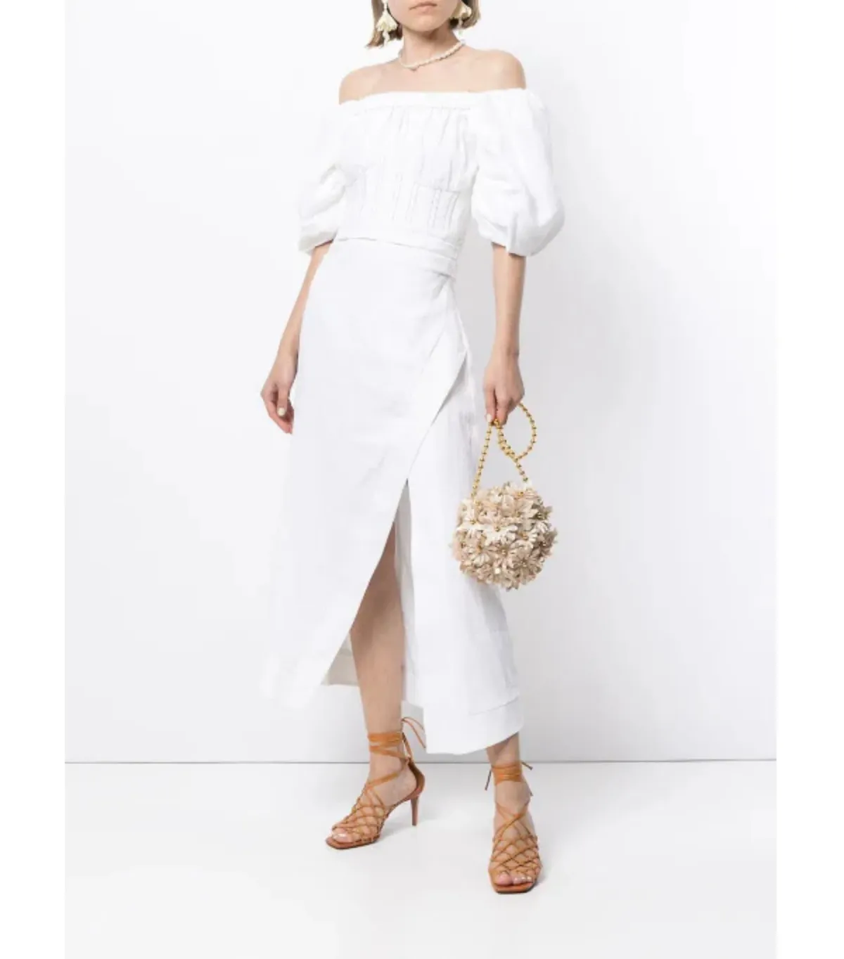 Rachel Gilbert The Capri Linen Dress in White Size AU 6 - Image 1