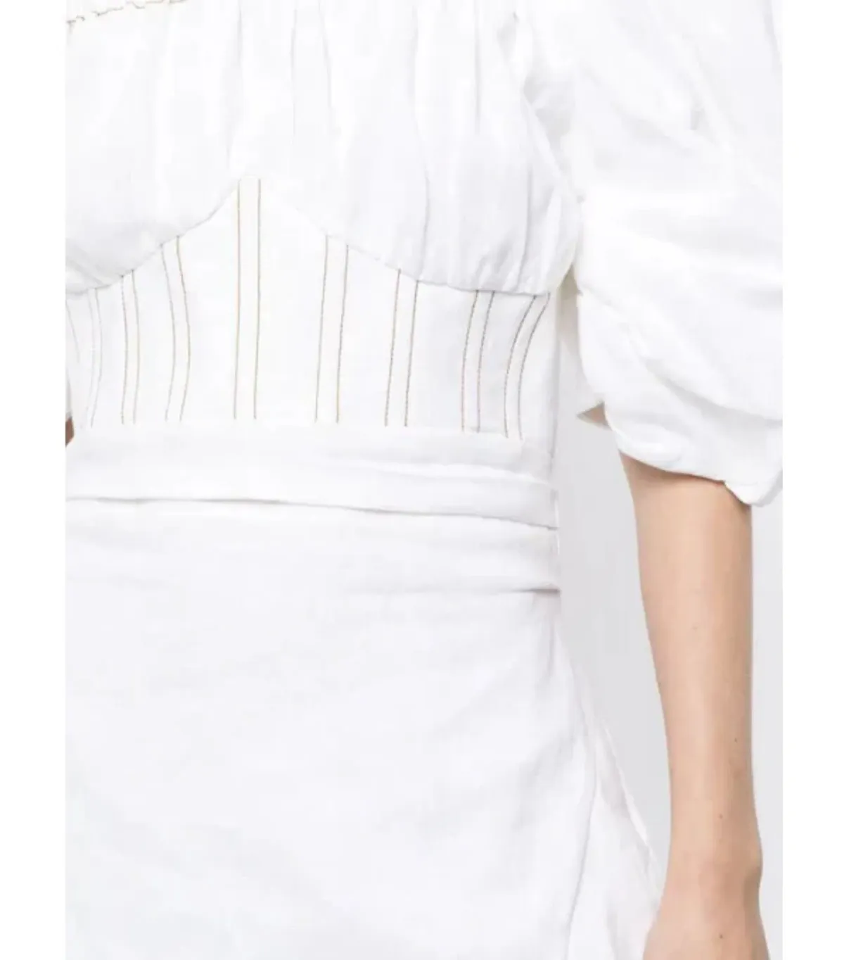 Rachel Gilbert The Capri Linen Dress in White Size AU 6 - Image 2