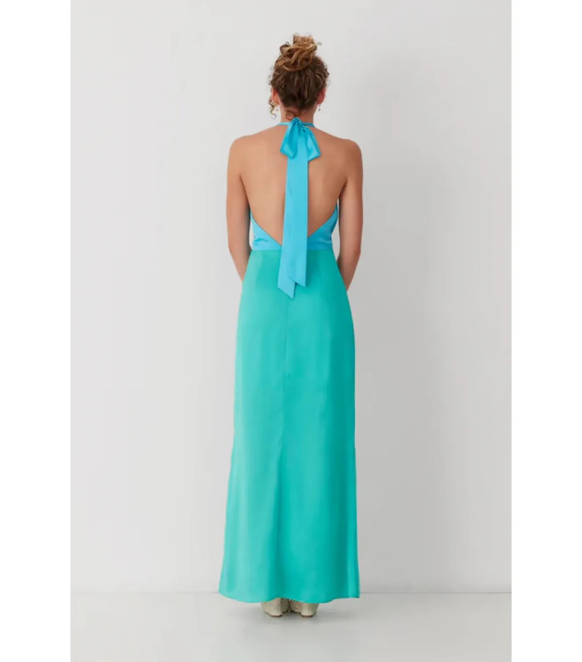 The Wolf Gang Oahu Slip Dress In Aquamarine Size AU 6 - Image 2