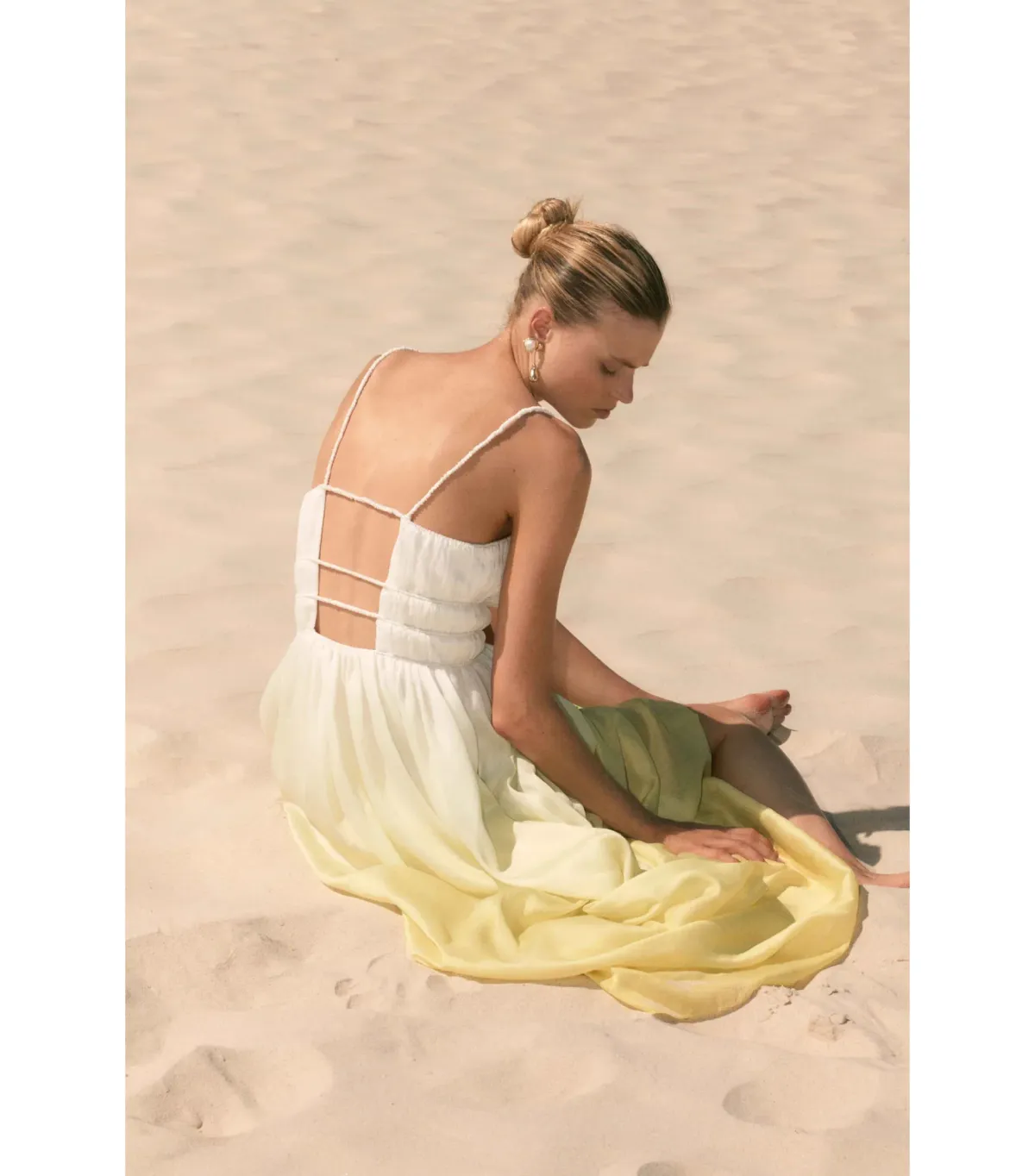 Aje Acapella Ruched Midi Dress Sunrise Ombre Size AU 8 - Image 6