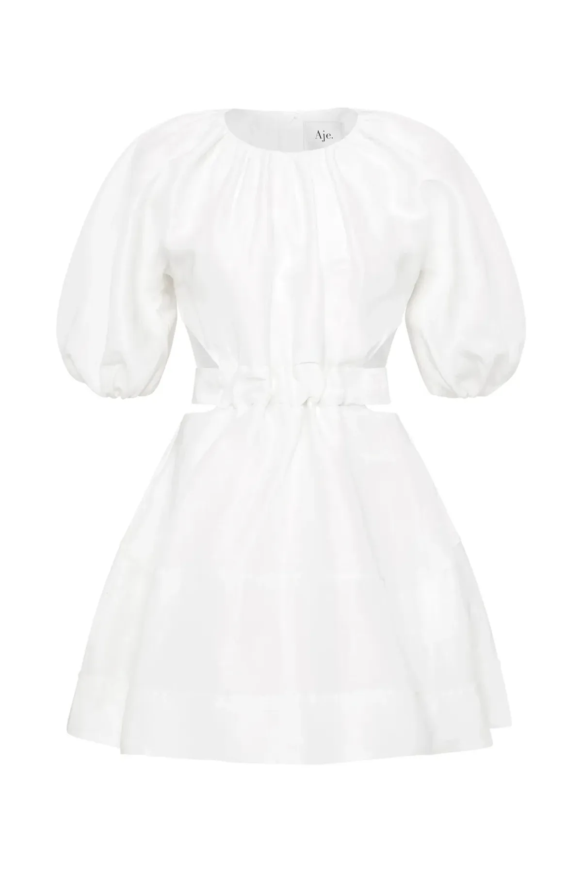 Aje Mimosa Cut Out Mini Dress Ivory Size AU 10 - Image 3