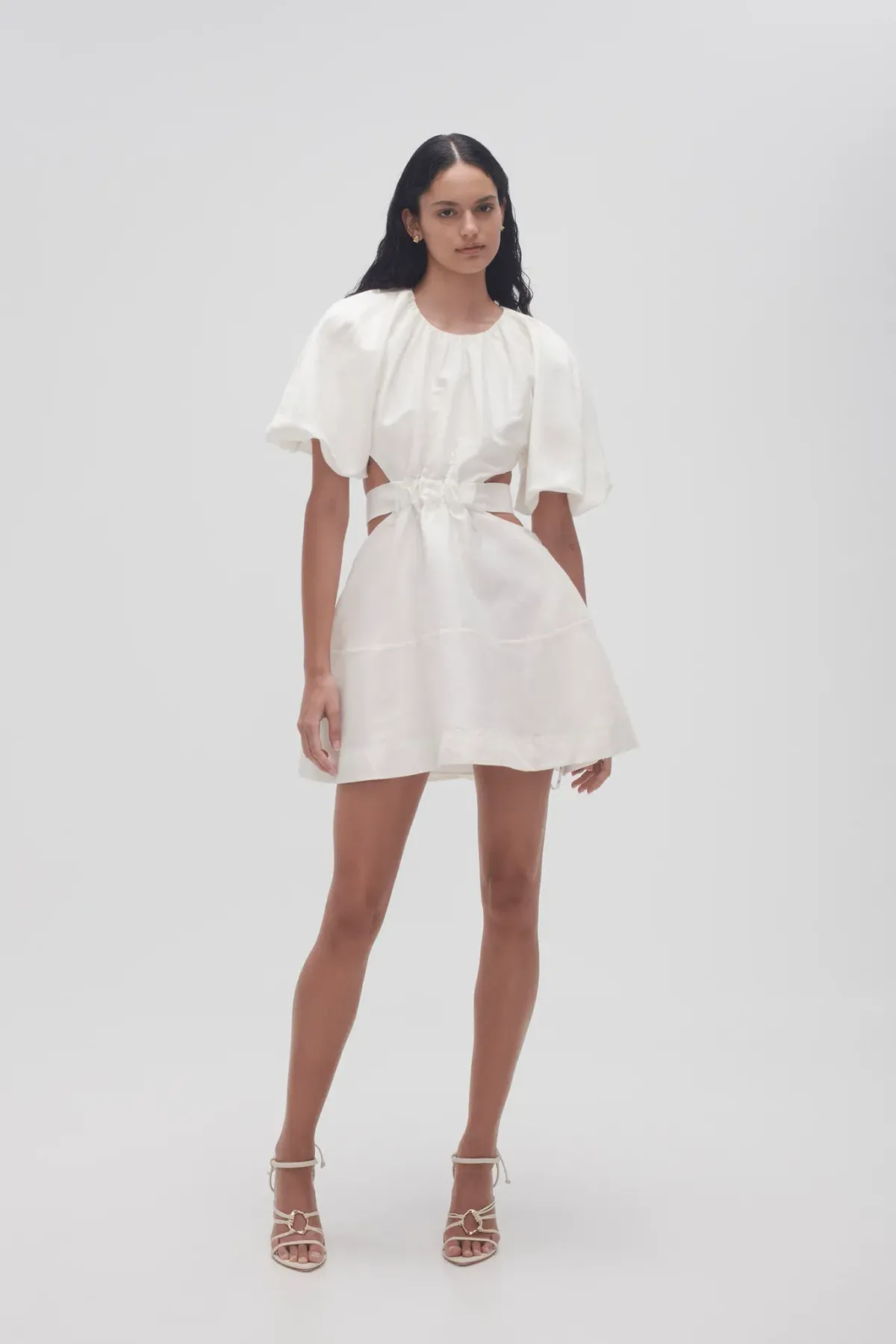 Aje Mimosa Cut Out Mini Dress Ivory Size AU 10 - Image 1