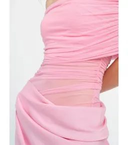Benni Nico Off-Shoulder Mini Dress in Buttergum Size AU 8 for rent on The Volte - image 4
